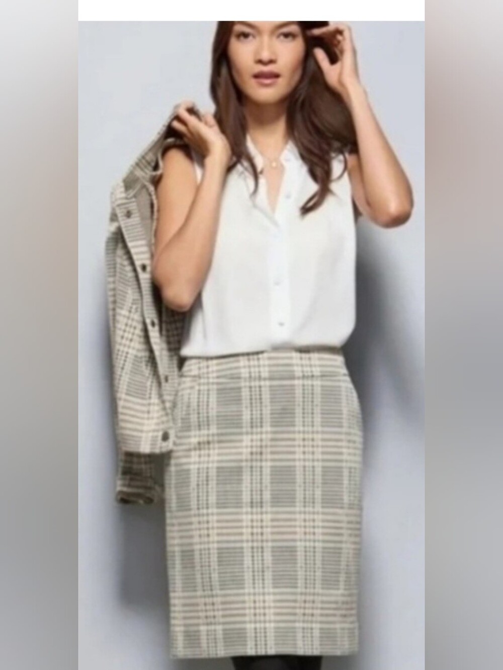 Cabi NWOT Womens Sz 8 Travel Skirt Plaid w/ Pockets #4580